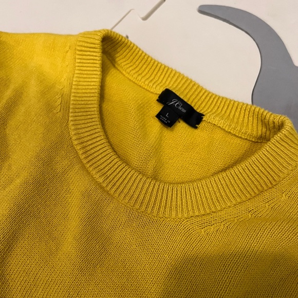 Women's J. Crew Yellow Ruffle Bell Sleeve Crew Neck Pullover Sweater EUC Size S - Picture 9 of 10